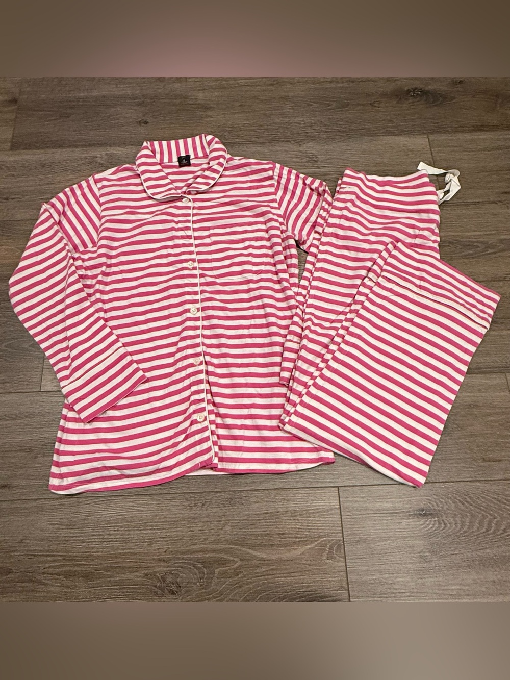 J. Crew Pink and White Striped Women’s Pajama Set